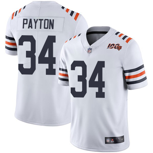 Youth Chicago Bears #34 Payton White 100th Anniversary Nike Vapor Untouchable Player NFL Jerseys->youth nfl jersey->Youth Jersey